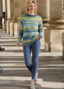 Magic-Jeans mit angesagtem Fransensaum