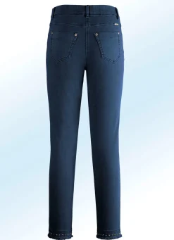 Magic-Jeans mit toller Nietenzier sowie angesagtem Fransensaum