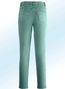 Magic-Jeans mit toller Nietenzier sowie angesagtem Fransensaum