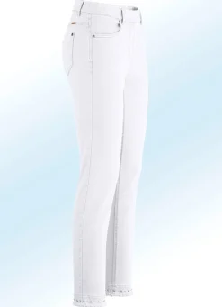 Magic-Jeans mit toller Nietenzier sowie angesagtem Fransensaum