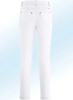 Magic-Jeans mit toller Nietenzier sowie angesagtem Fransensaum
