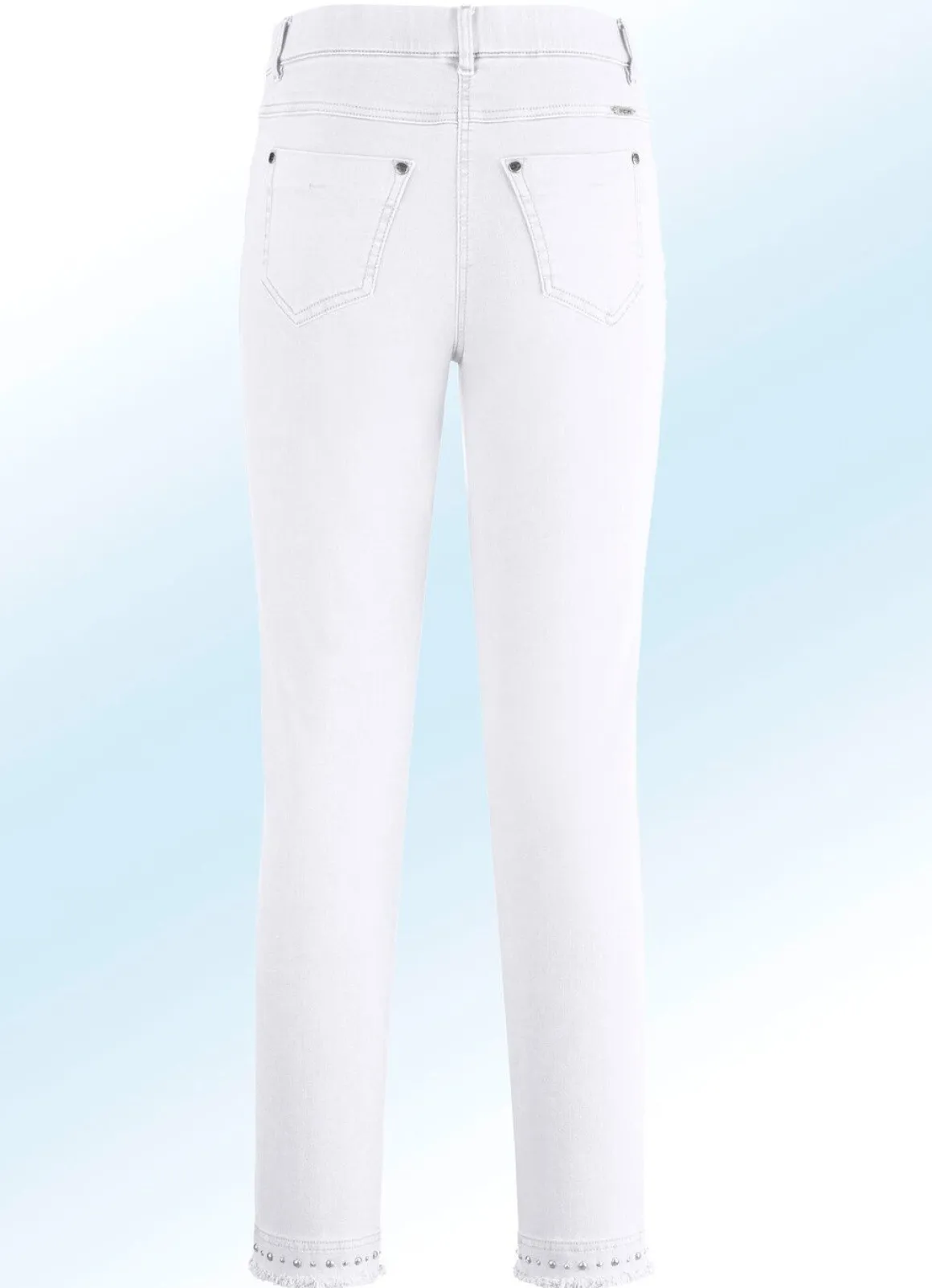 Magic-Jeans mit toller Nietenzier sowie angesagtem Fransensaum
