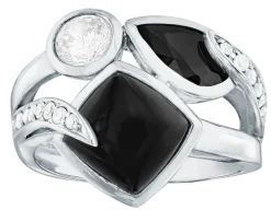 Massiver Damenring mit Onyx
