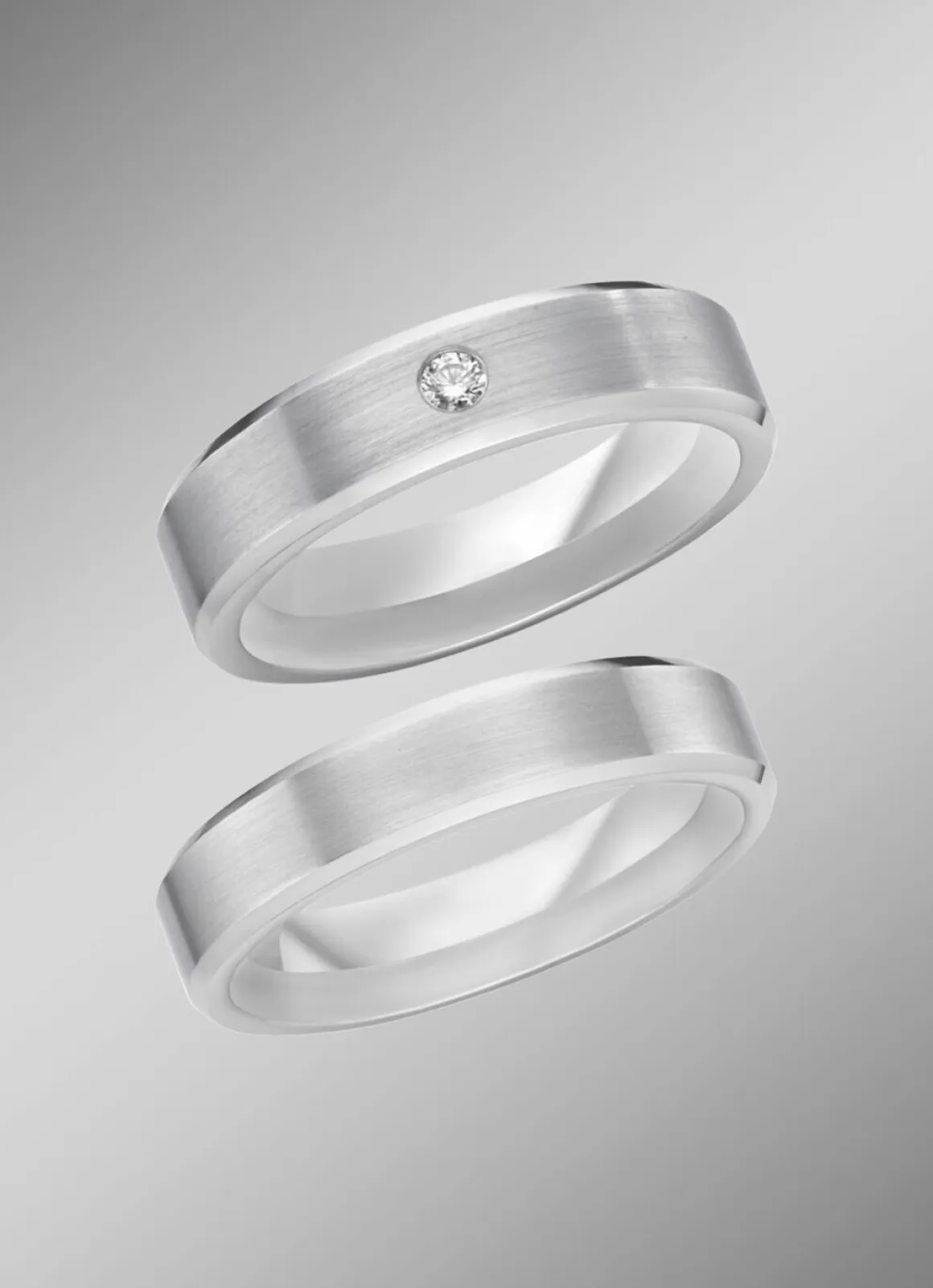 Mattierter Trauring in Silber 925/- fein