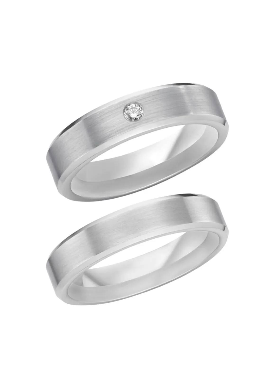 Mattierter Trauring in Silber 925/- fein