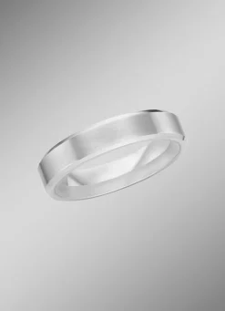 Mattierter Trauring in Silber 925/- fein