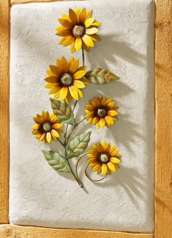 Metall-Wanddekoration Sonnenblumen