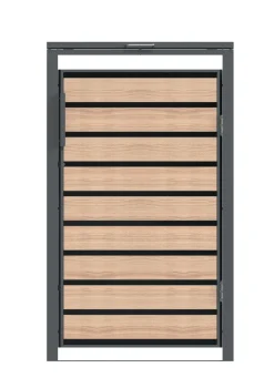 Mülltonnenbox „Lacina“, Türen in Holzoptik