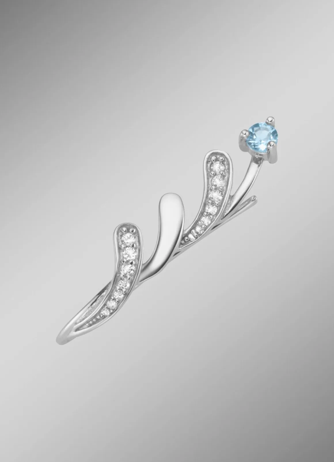 Moderne Ohrhaken mit Blautopas und Zirkonia