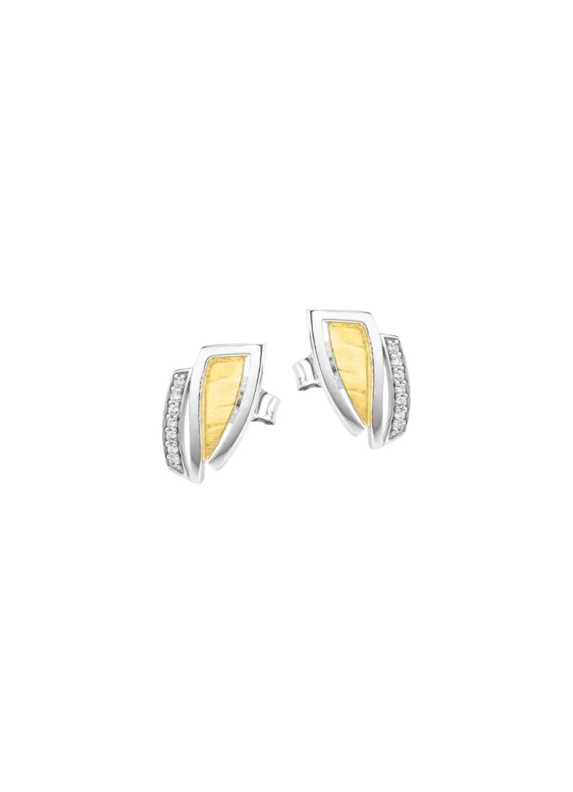 Moderne Ohrstecker in Bicolor mit Zirkonia