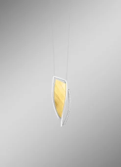 Moderner Anhänger in Bicolor mit Zirkonia