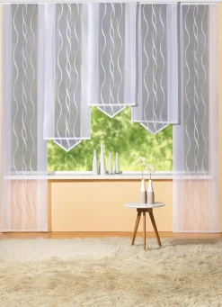 Moderne Schiebegardine mit dezentem Wellen-Design