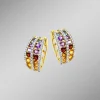 Multicolor Klappcreolen mit Edelsteine und Brillanten