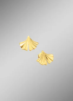 Natürliche Eleganz: Ohrstecker Ginkgoblatt