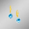 Ohrringe mit echt Blautopas und Diamanten