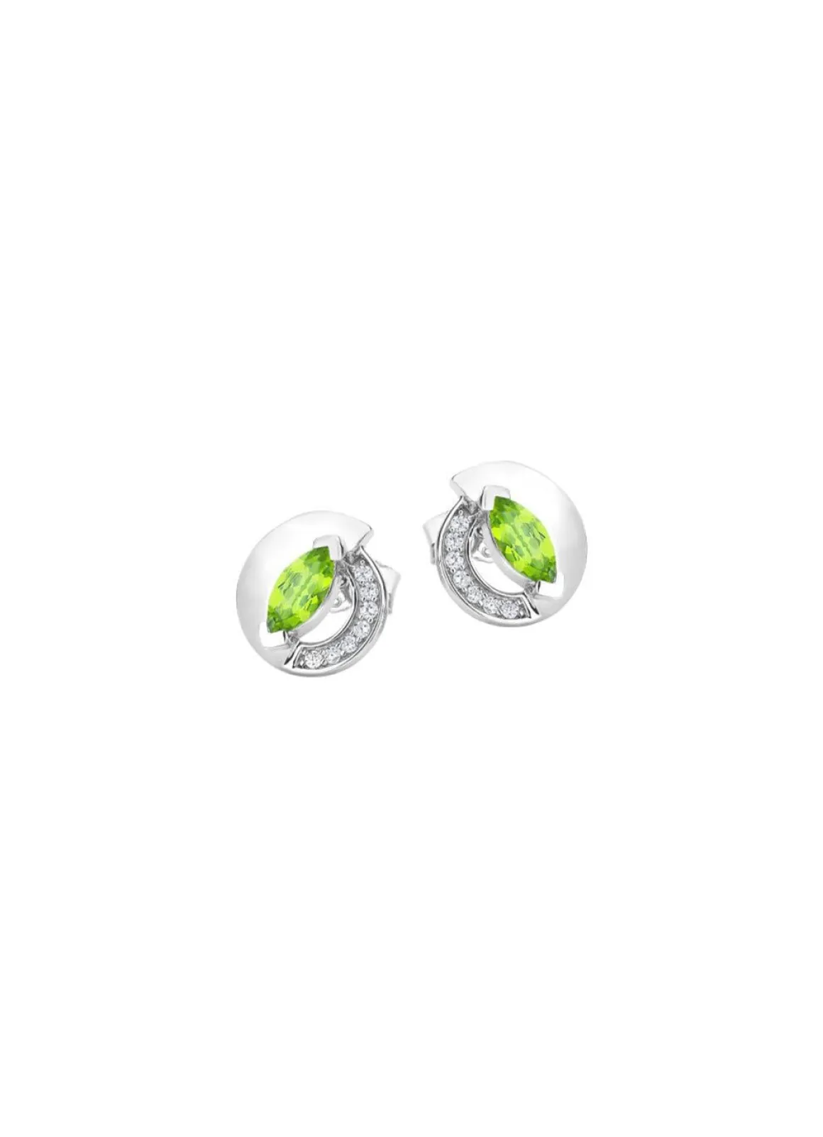 Ohrstecker mit echt Peridot und synth. Zirkonia