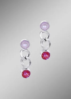 Ohrstecker mit Kristallen in Pink