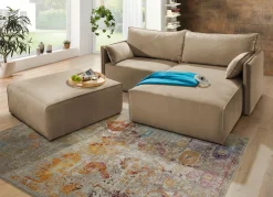 Polsterecke mit Bettfunktion und Hocker