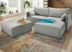 Polsterecke mit Bettfunktion und Hocker