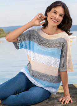 Pullover in Garnmix mit Glanzeffekt