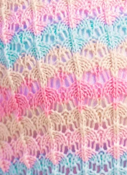 Pullover mit Ajourmuster im Ringeldessin