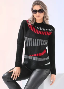 Pullover mit Jacquard-Vorderteil