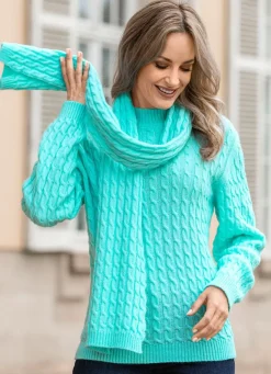 Pullover mit Schal in weicher Qualität