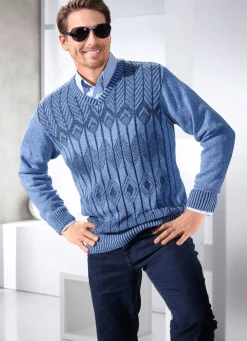 Pullover mit V-Ausschnitt in 2 Farben