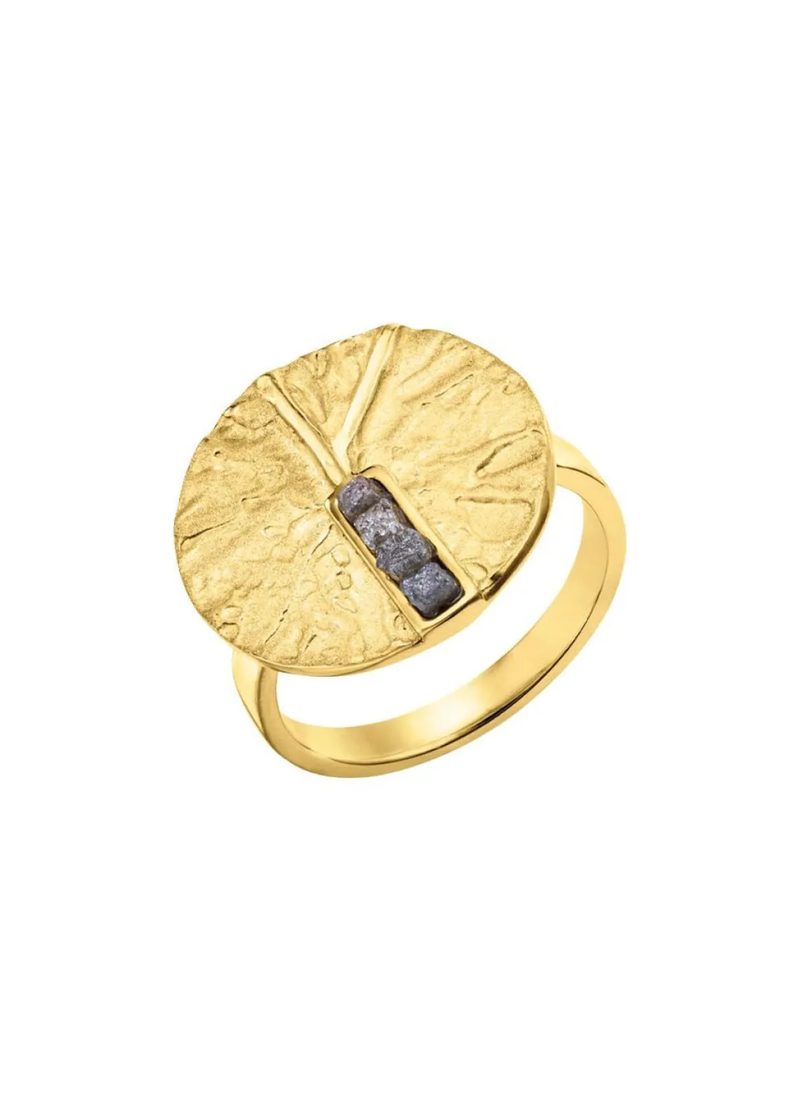 Pure Eleganz:Damenring mit 4 Roh-Diamanten