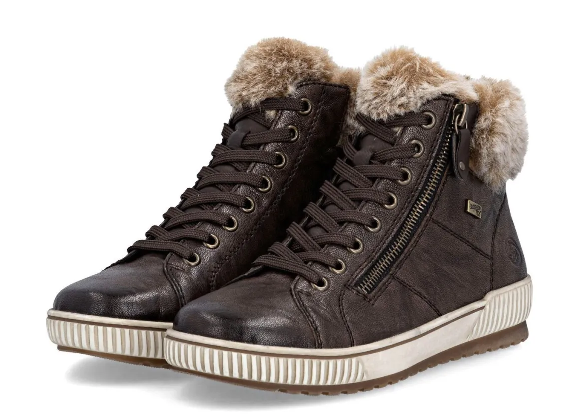 Remonte, gefütterte Damen-Boots, Winterschuhe, Weite G, mit herausnehmbarem Fußbett