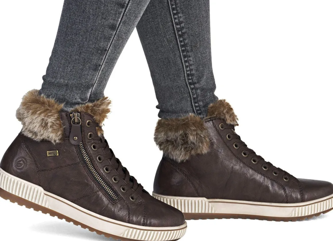 Remonte, gefütterte Damen-Boots, Winterschuhe, Weite G, mit herausnehmbarem Fußbett