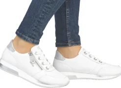 Remonte Schnür-Sneaker mit silberfarben schimmerndem Kontrast-Besatz
