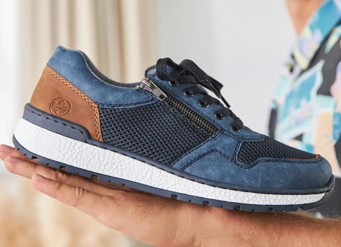 Rieker, bequeme Herren-Sneaker, Weite H, mit herausnehmbarem Fußbett