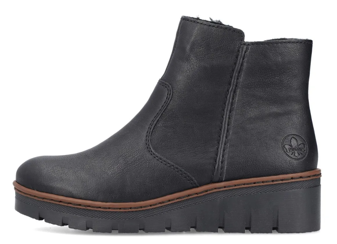 Rieker, gefütterte Damen-Stiefeletten, Winterschuhe, mit Reißverschluss