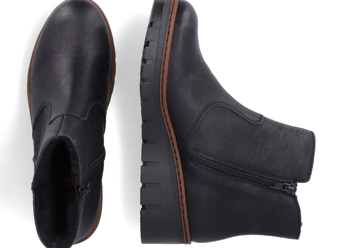 Rieker, gefütterte Damen-Stiefeletten, Winterschuhe, mit Reißverschluss