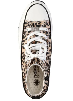 Rieker Schnür-Bootie in Leo-Print oder Denim-Style