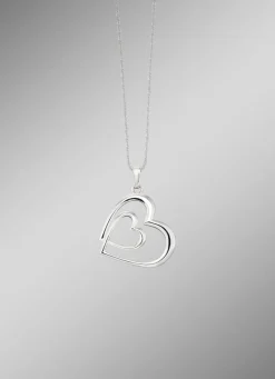Romantischer Doppelherz-Anhänger in Silber 925/- fein