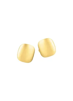 Satinierte Ohrstecker aus Gold