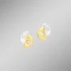 Satinierte Ohrstecker in Bicolor mit 4 Brillanten