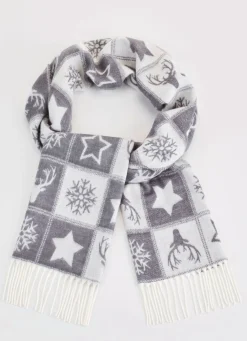 Schal mit winterlichen Motiven