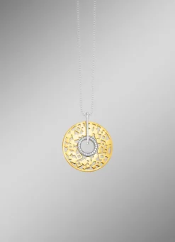 Schicker Anhänger in Bicolor mit Zirkonia