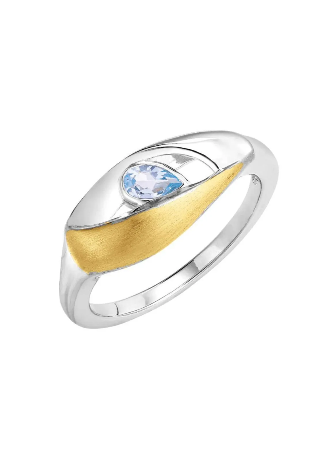 Schicker Damenring mit Blautopas