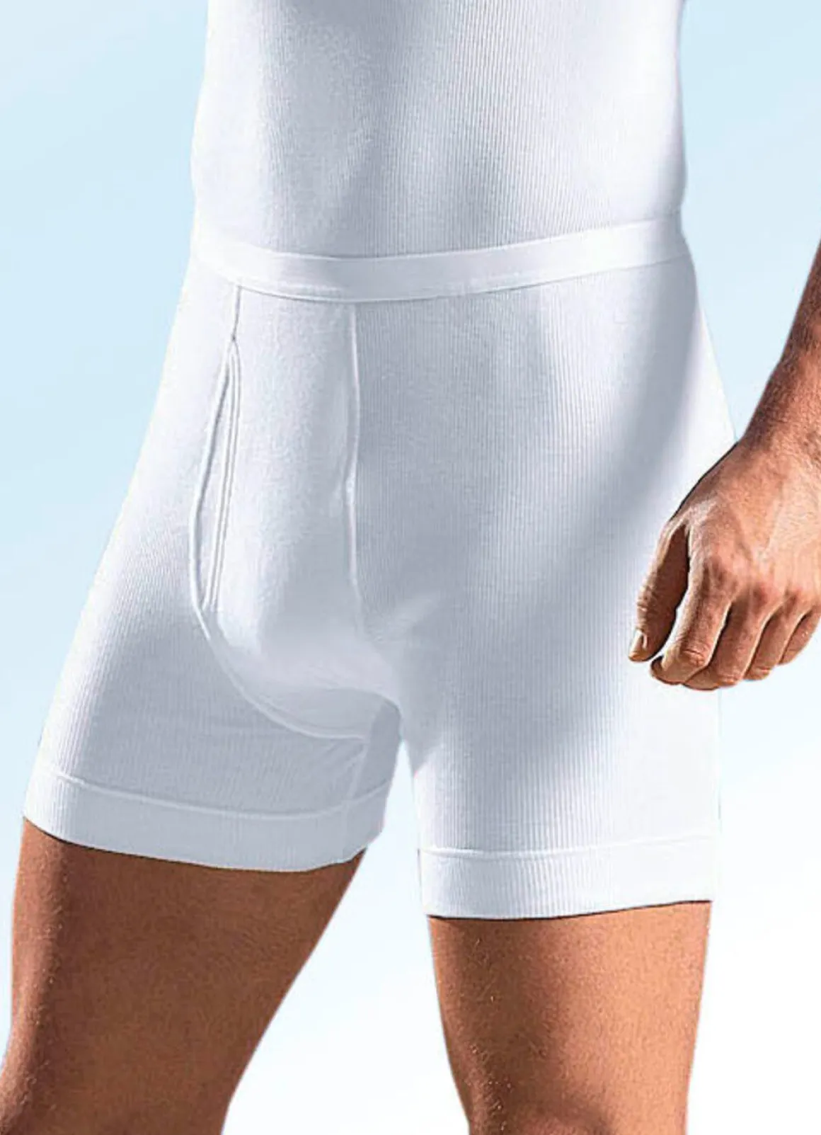 Schiesser Unterhose aus Doppelripp mit Eingriff, weiß
