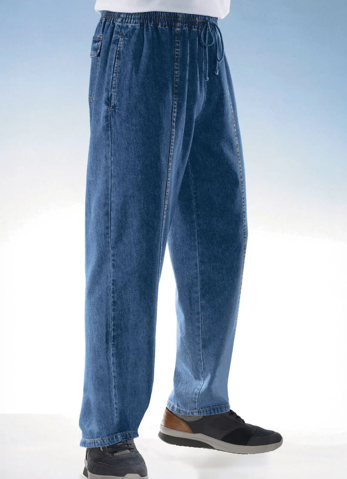 Schlupfjeans mit Gummibund und Kordelzug in 4 Farben