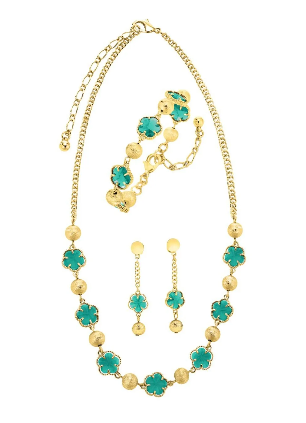 Schmuckset, 3-teilig, im Blumendesign
