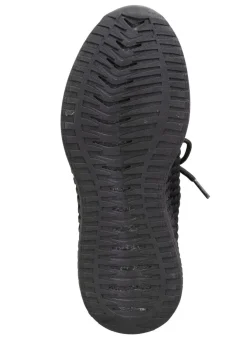 Schnür-Sneaker aus strukturiertem Textilmaterial