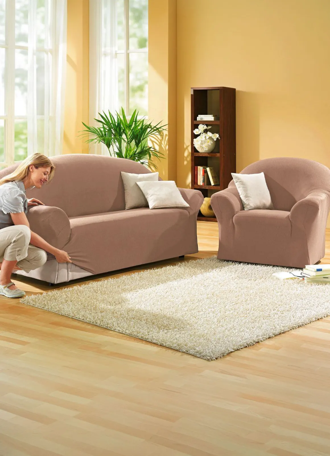 Schützende Stretchbezüge für Sessel und Sofa