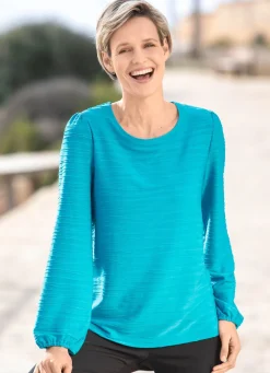 Shirt mit Gummizugabschluss an den Ärmeln