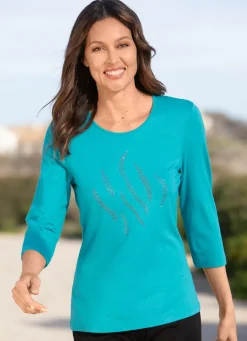 Shirt mit 3/4-langen Ärmeln in 3 Farben
