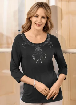 Shirt mit 3/4-langen Ärmeln in 3 Farben